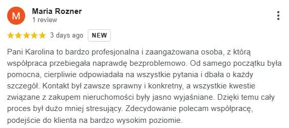 Opinia Google klienta 5